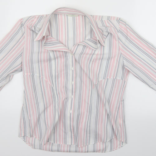 Marks and Spencer Womens Pink Striped  Basic Button-Up Size 16
