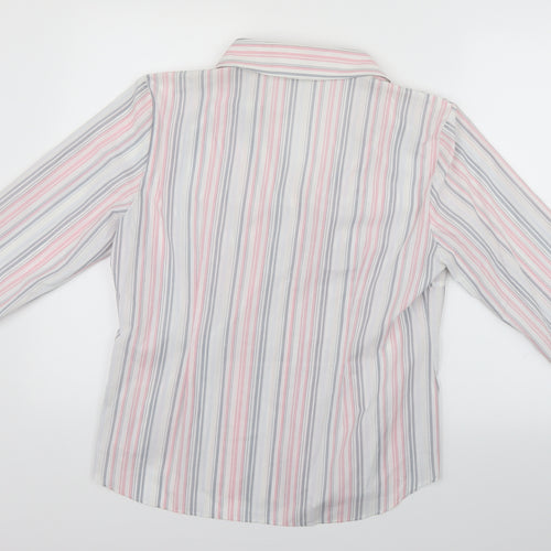 Marks and Spencer Womens Pink Striped  Basic Button-Up Size 16