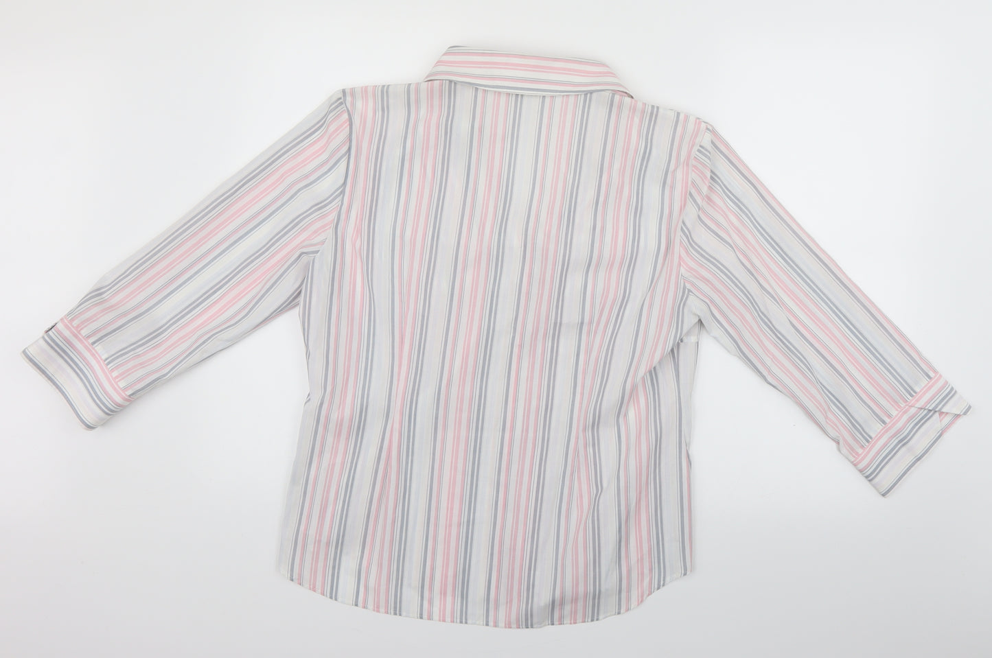 Marks and Spencer Womens Pink Striped  Basic Button-Up Size 16