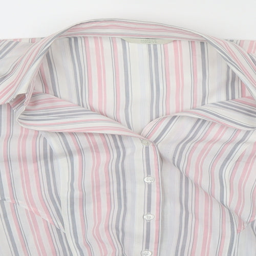 Marks and Spencer Womens Pink Striped  Basic Button-Up Size 16