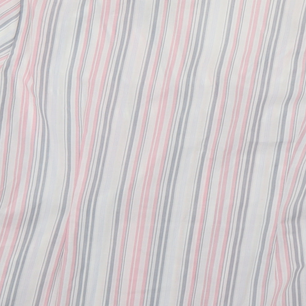 Marks and Spencer Womens Pink Striped  Basic Button-Up Size 16