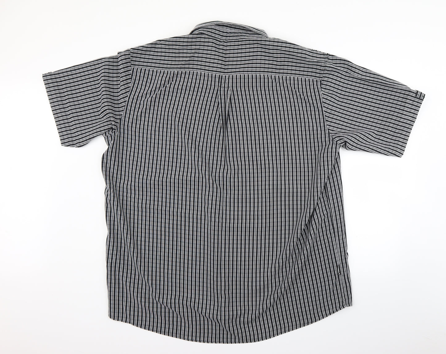 Guiness Mens Black Striped   Button-Up Size 3XL