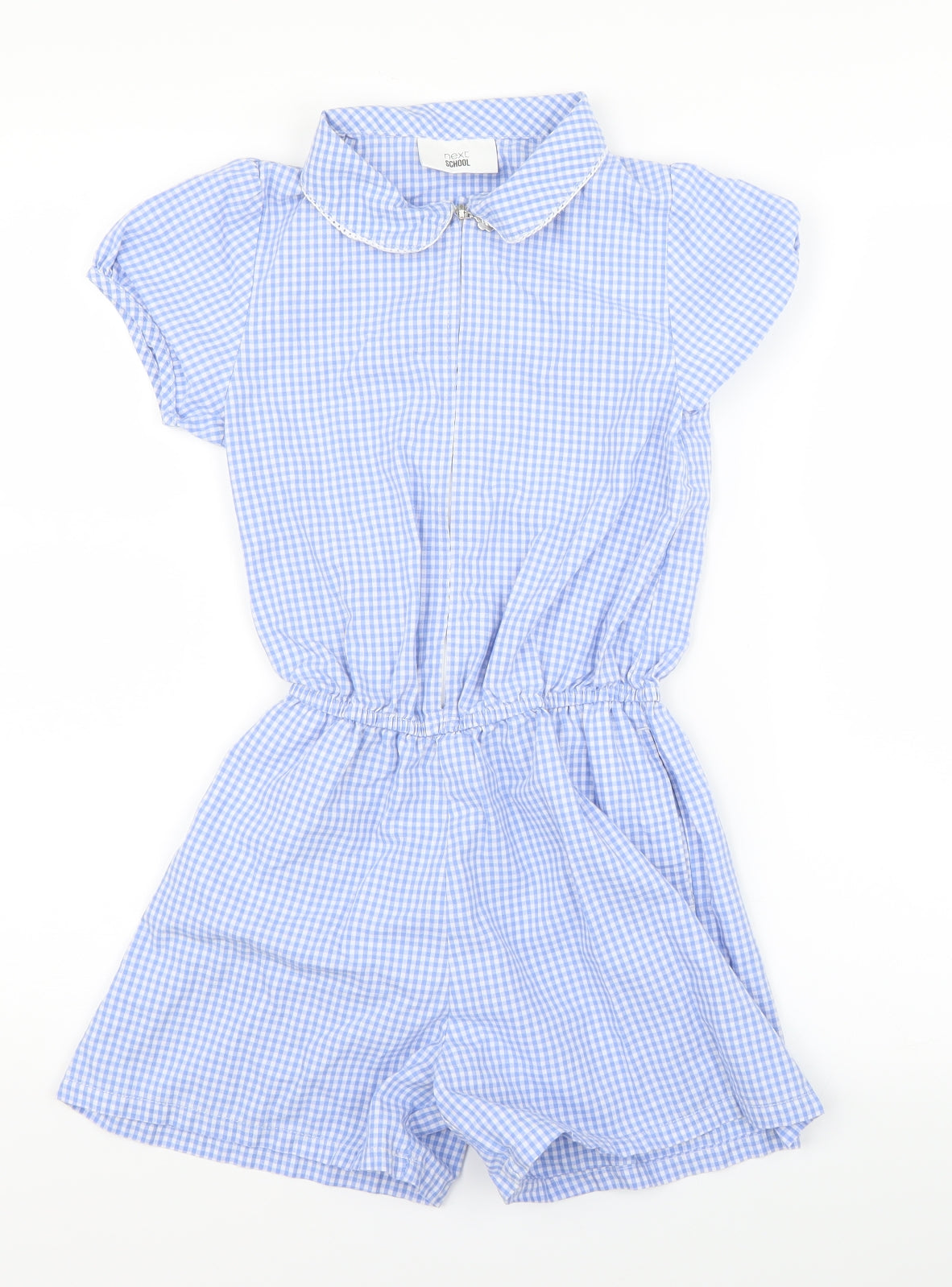 NEXT Girls Blue Check  Playsuit One-Piece Size 10 Years
