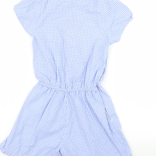 NEXT Girls Blue Check  Playsuit One-Piece Size 10 Years