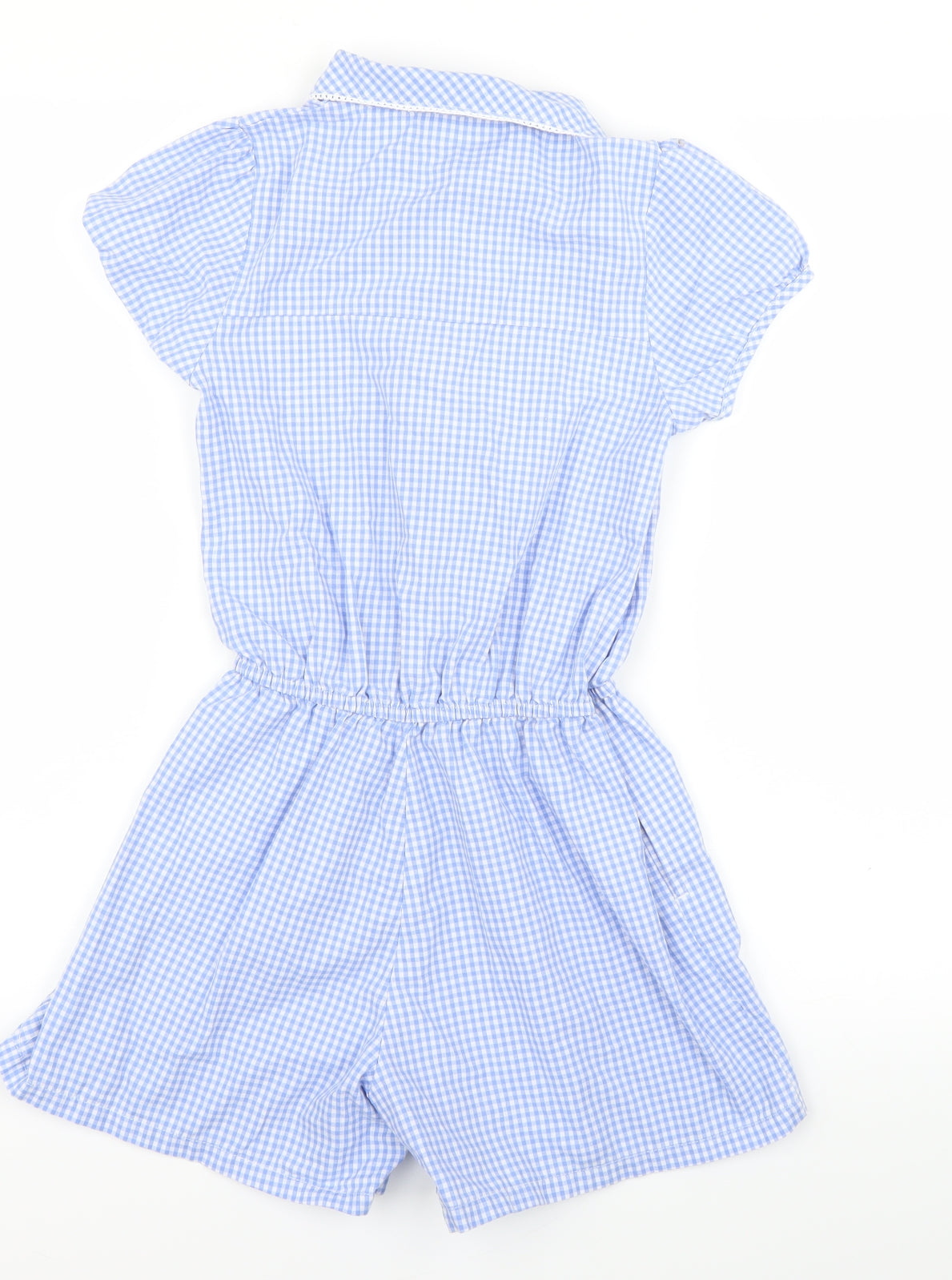 NEXT Girls Blue Check  Playsuit One-Piece Size 10 Years