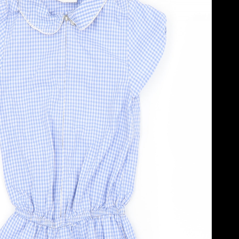 NEXT Girls Blue Check  Playsuit One-Piece Size 10 Years