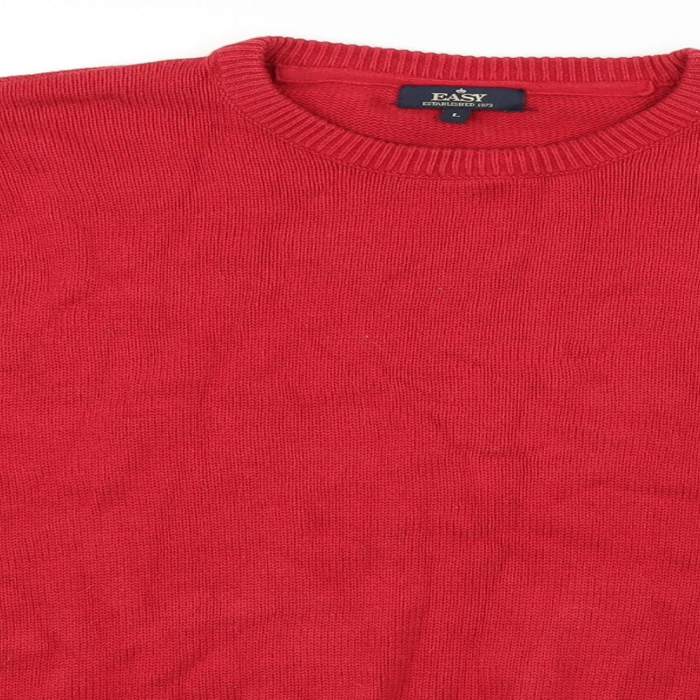Easy Mens Red   Pullover Jumper Size L