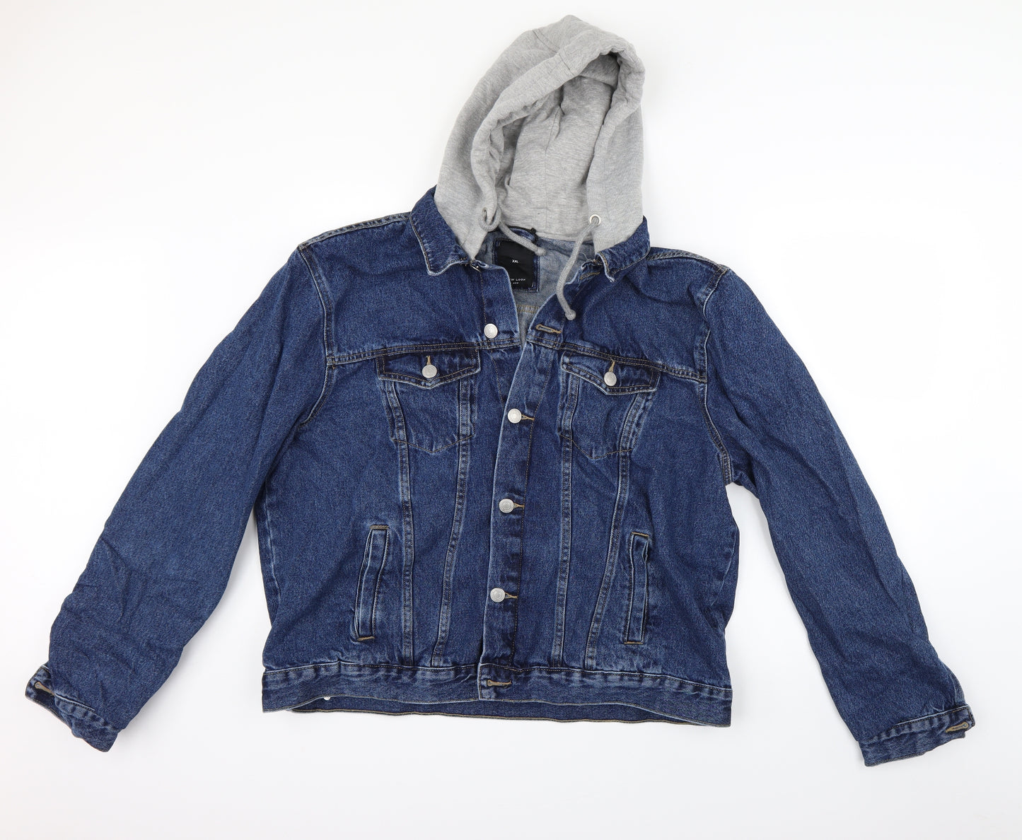 New Look Mens Blue  Denim Jacket Coat Size Big 2X