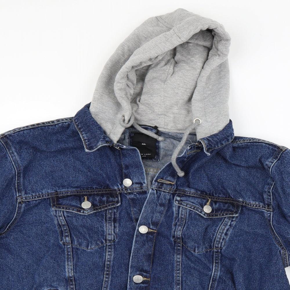 New Look Mens Blue  Denim Jacket Coat Size Big 2X