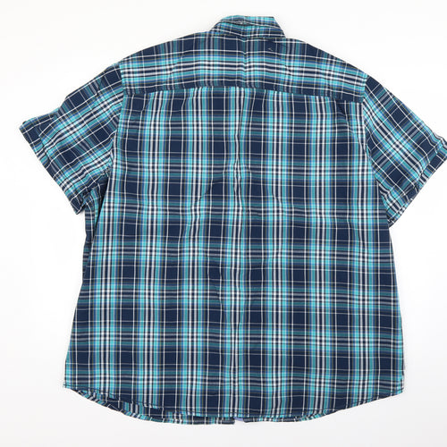 F&F Mens Blue Check   Button-Up Size 3XL