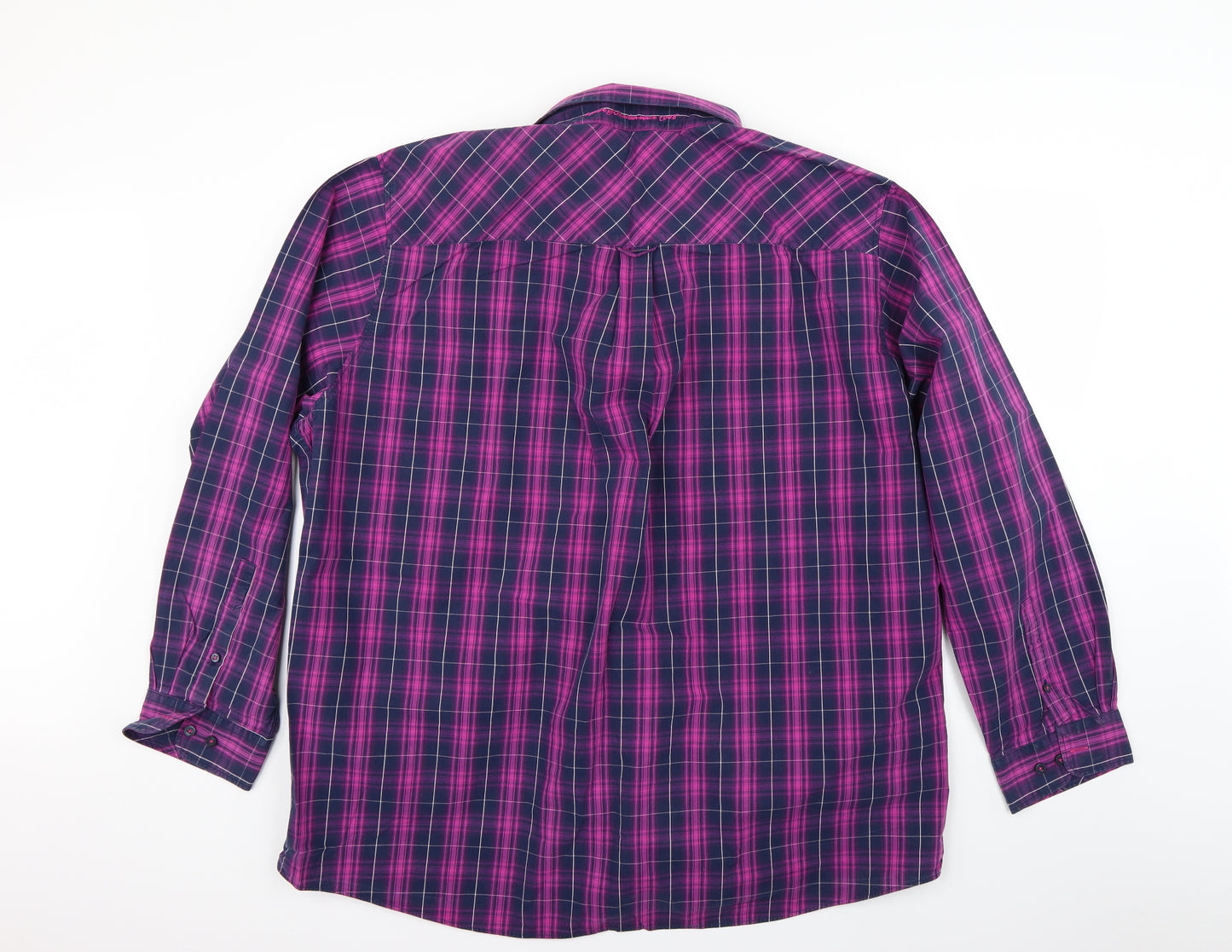 Melka Mens Purple Check   Button-Up Size 3XL