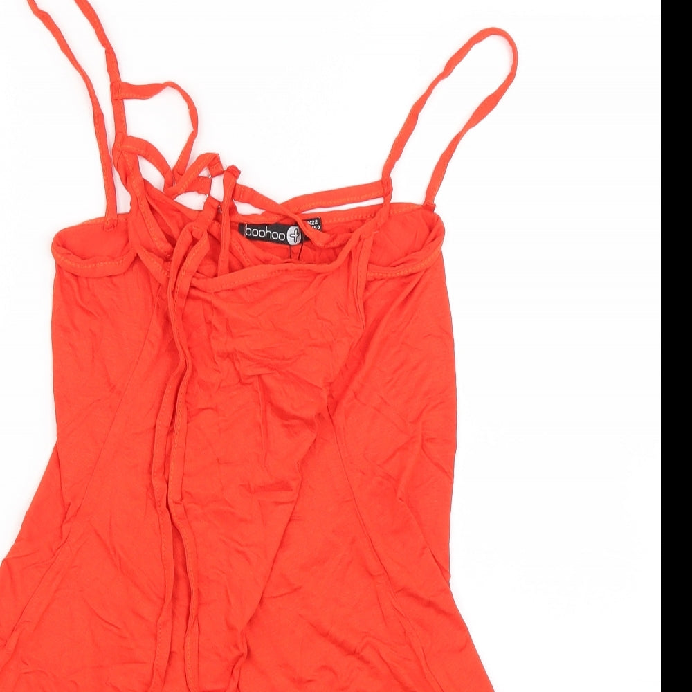 Boohoo Womens Orange   Basic Tank Size 20  - Bodysuit
