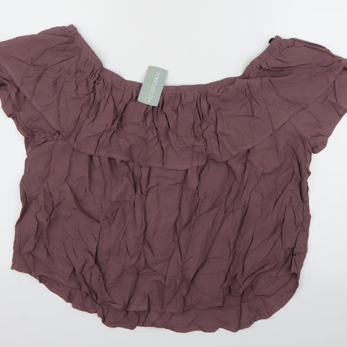 FOREVER 21 Womens Purple   Cropped Blouse Size XL