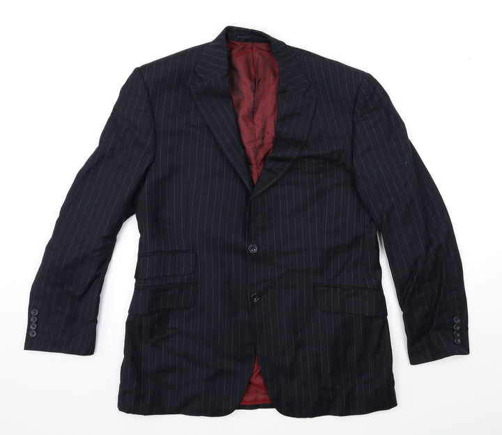 Marks and Spencer Mens Blue Striped Jacket Suit Jacket Size 40