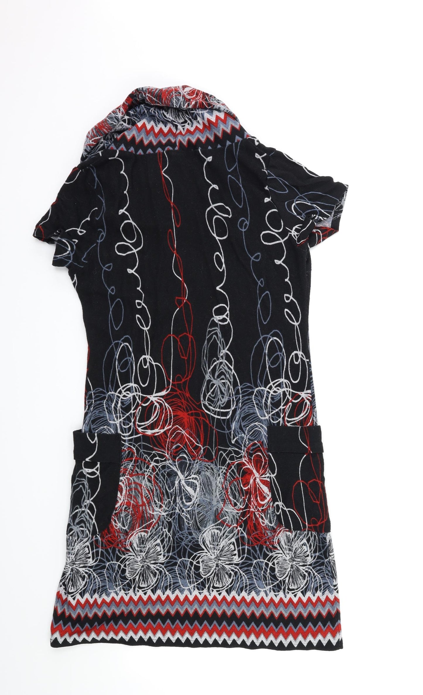 PUREPLUS Womens Black Floral  Jumper Dress  Size M