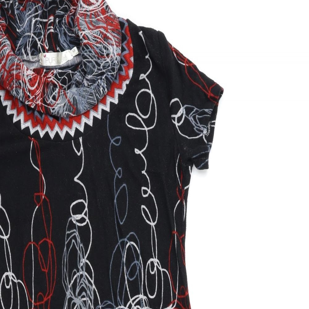 PUREPLUS Womens Black Floral  Jumper Dress  Size M