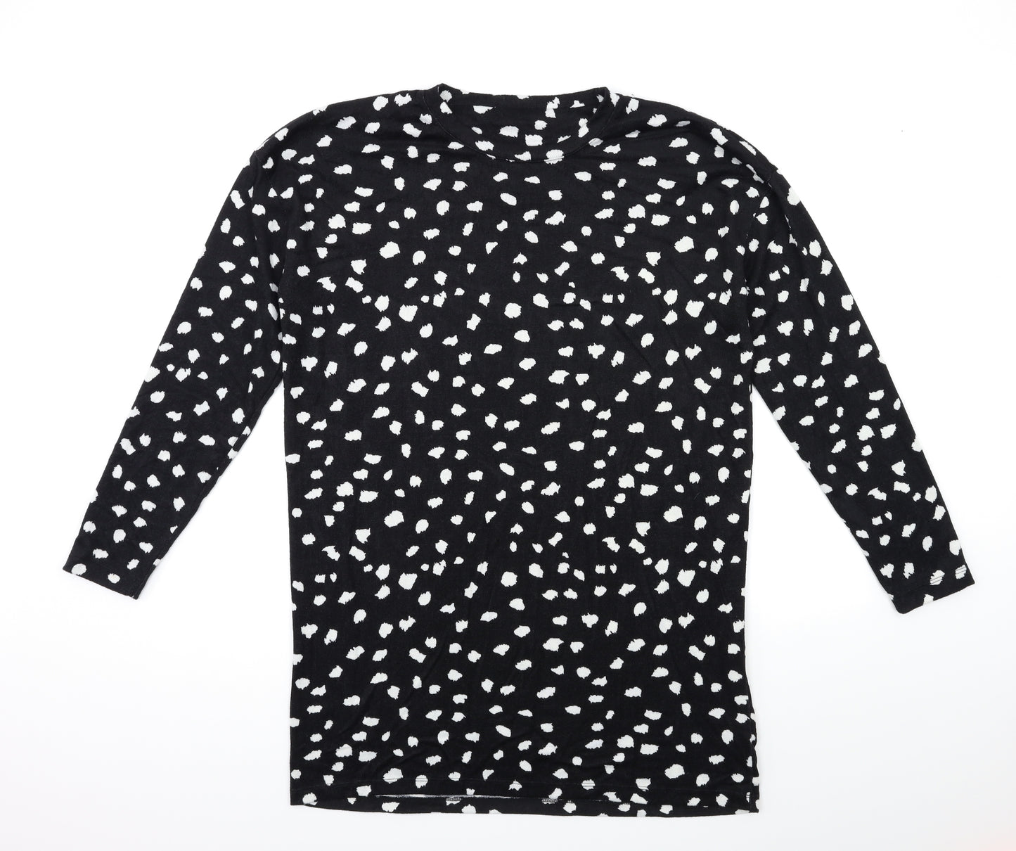 F&F Womens Black Animal Print Knit Pullover Jumper Size 16