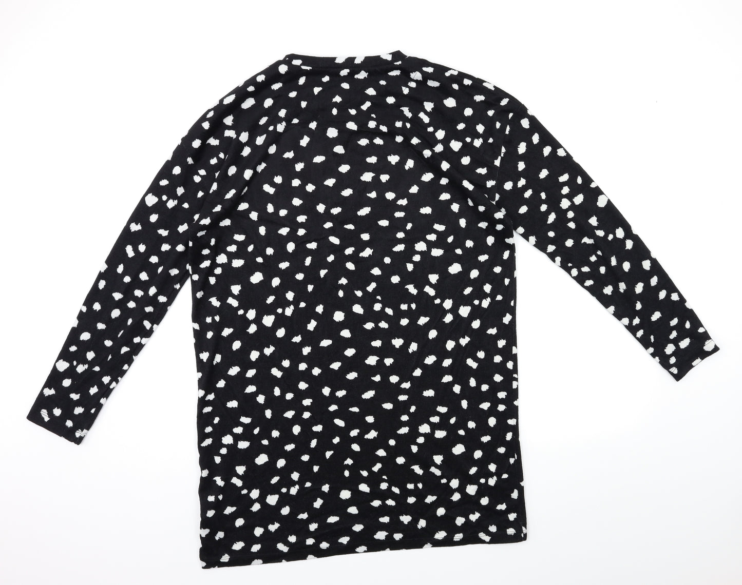 F&F Womens Black Animal Print Knit Pullover Jumper Size 16