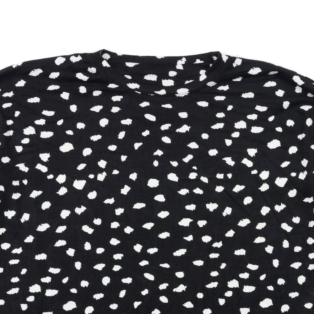 F&F Womens Black Animal Print Knit Pullover Jumper Size 16
