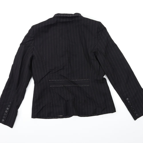 Coast Womens Black Striped  Jacket  Size 14