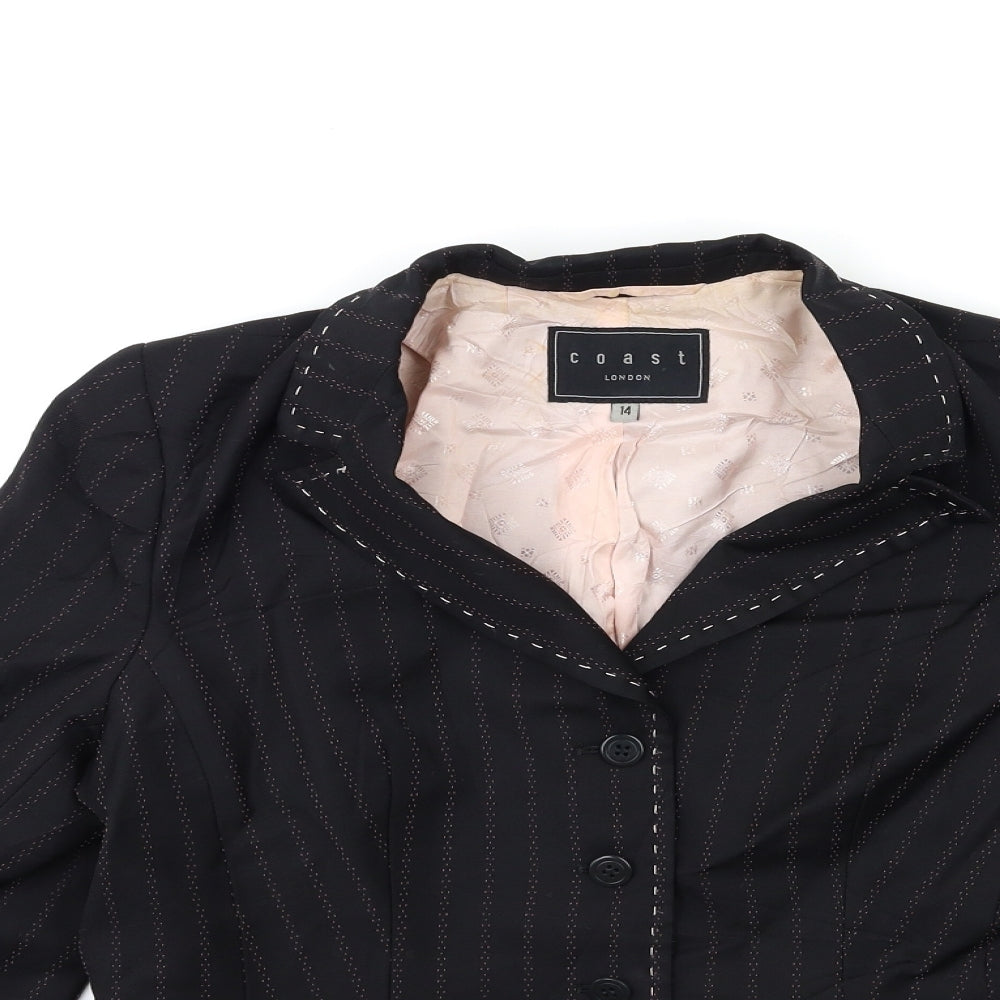 Coast Womens Black Striped  Jacket  Size 14