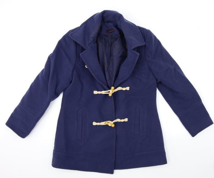 So Fabulous Womens Blue Overcoat Coat Size 14