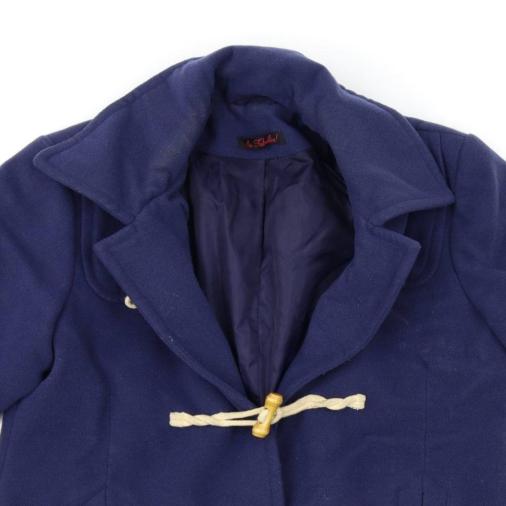 So Fabulous Womens Blue   Overcoat Coat Size 14