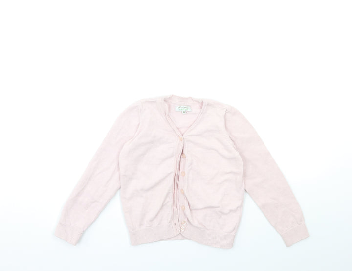 Malwee Girls Pink Knit Cardigan Jumper Size 6 Years