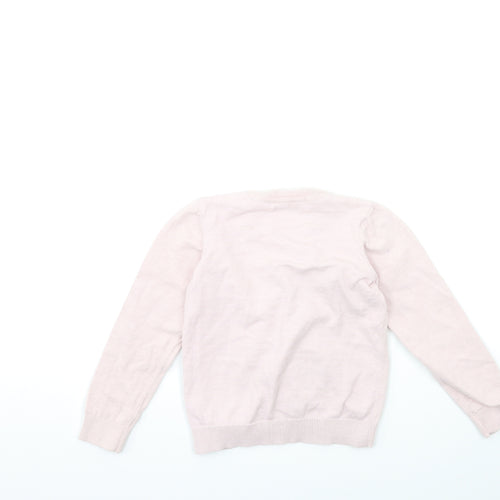 Malwee Girls Pink  Knit Cardigan Jumper Size 6 Years