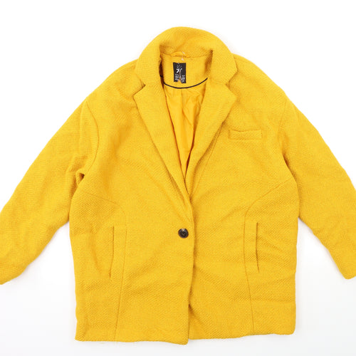 Atmosphere Womens Yellow   Overcoat Coat Size 10