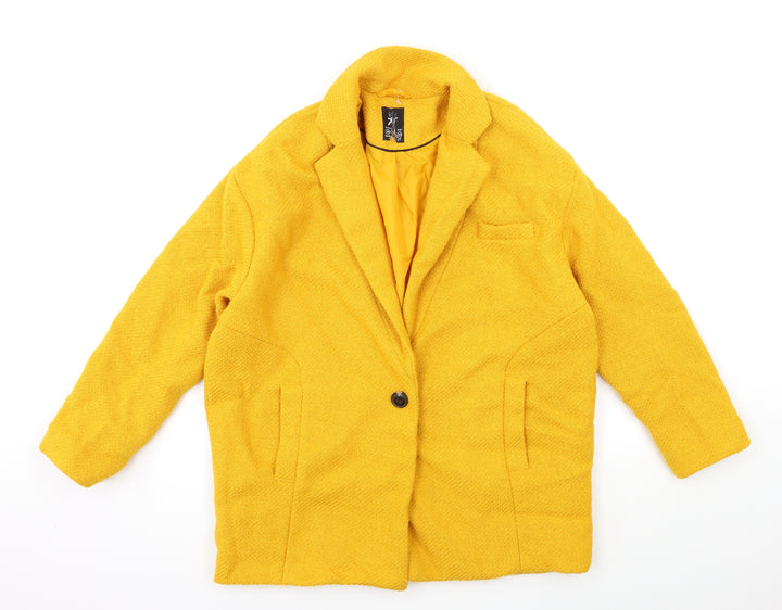 Atmosphere Womens Yellow Overcoat Coat Size 10