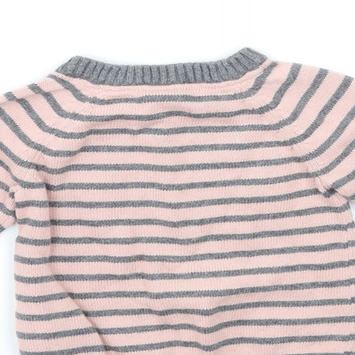 H&M Baby Pink Striped  Pullover Jumper Size 6-9 Months