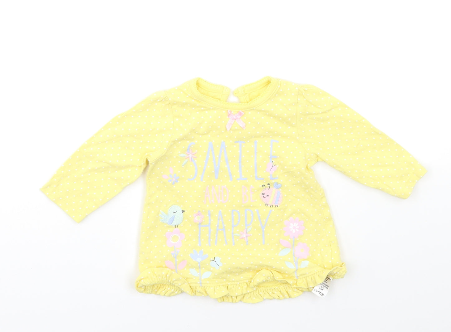 George Baby Yellow   Basic T-Shirt Size 0-3 Months