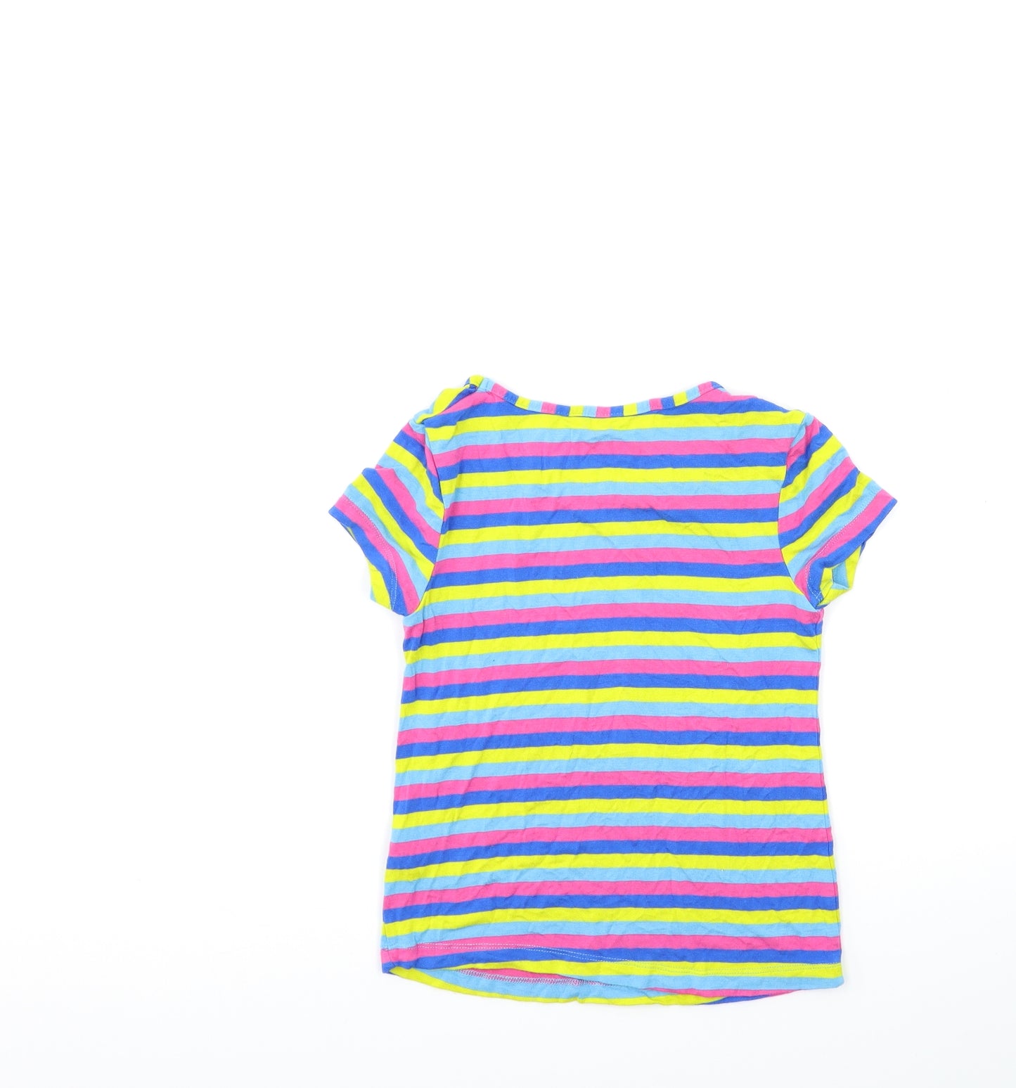 pepperts! Girls Pink Striped  Basic T-Shirt Size 7-8 Years