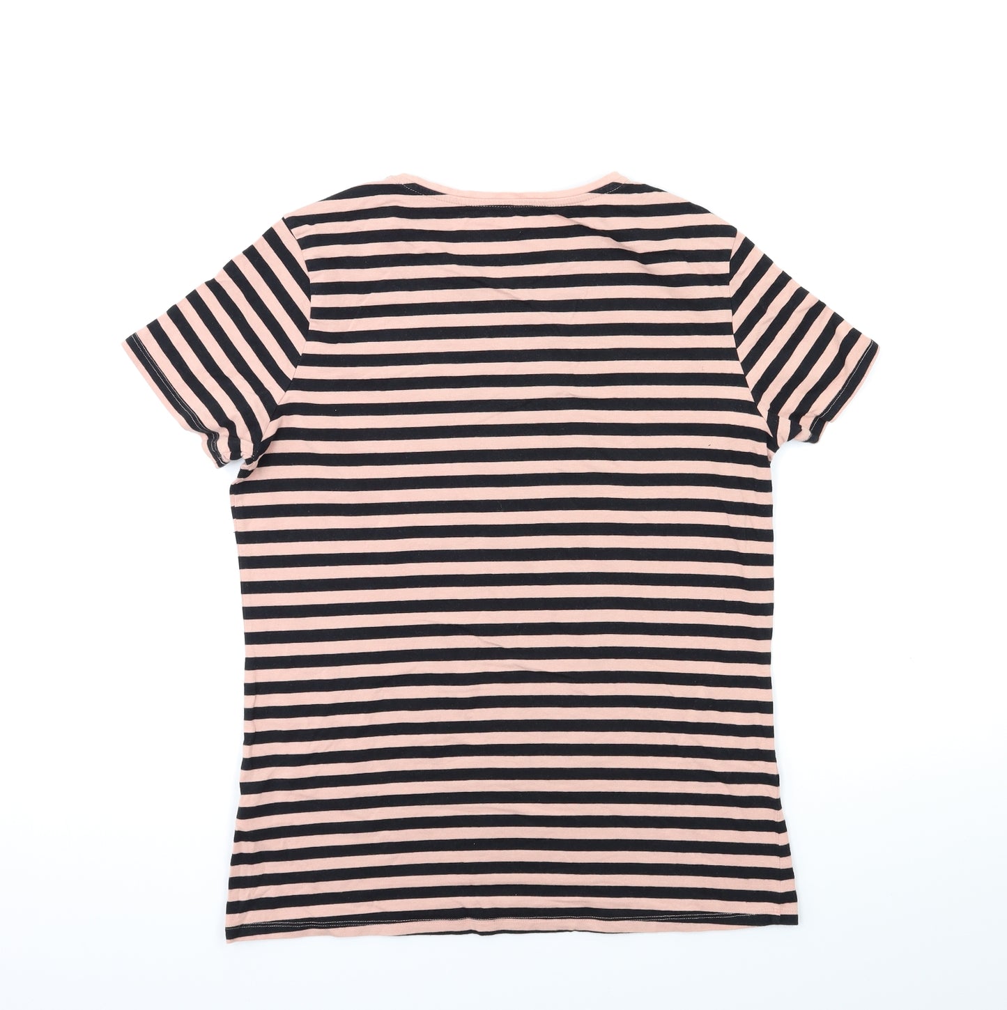 Primark Womens Pink Striped  Basic T-Shirt Size 14