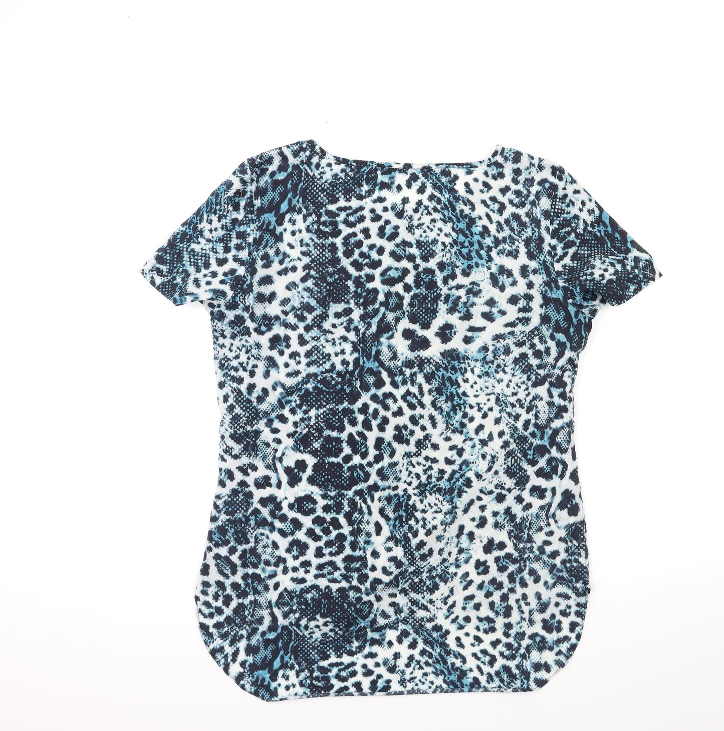 George Womens Blue Animal Print  Basic T-Shirt Size 12