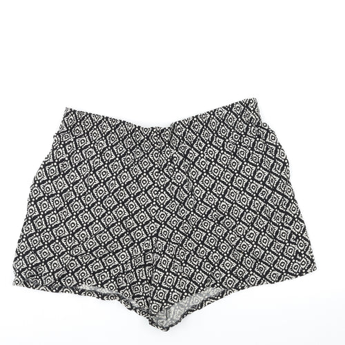 Papaya Womens Black Geometric  Bermuda Shorts Size 12