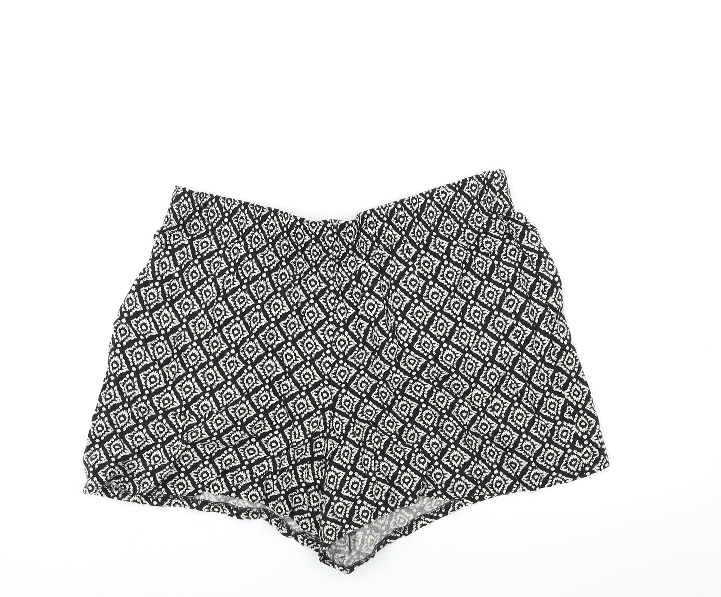 Papaya Womens Black Geometric  Bermuda Shorts Size 12