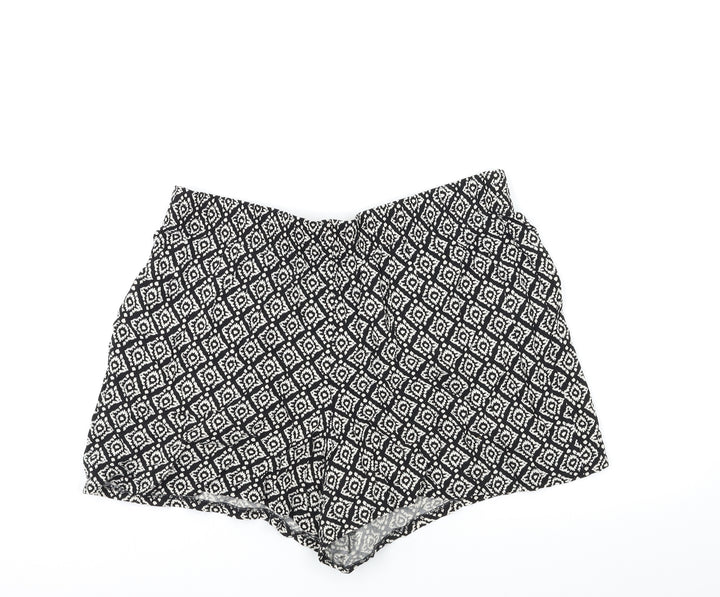 Papaya Womens Black Geometric Bermuda Shorts Size 12