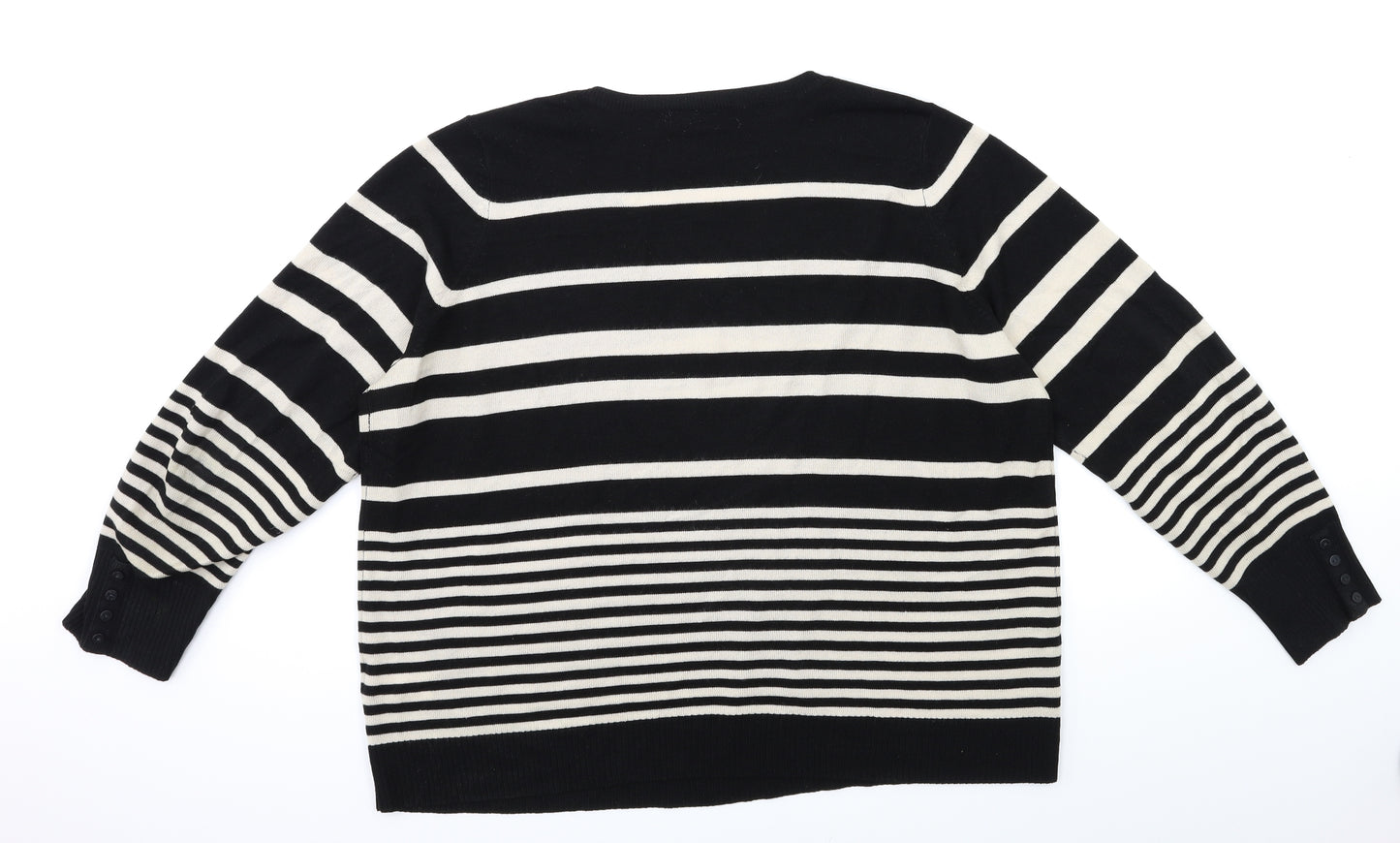 Marks and Spencer Womens Beige Striped  Pullover Jumper Size 20