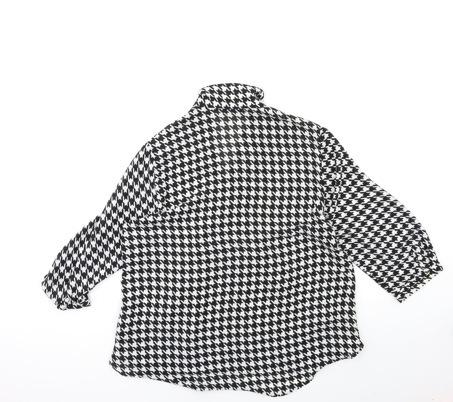 Marks and Spencer Womens Black Houndstooth  Basic Blouse Size 14