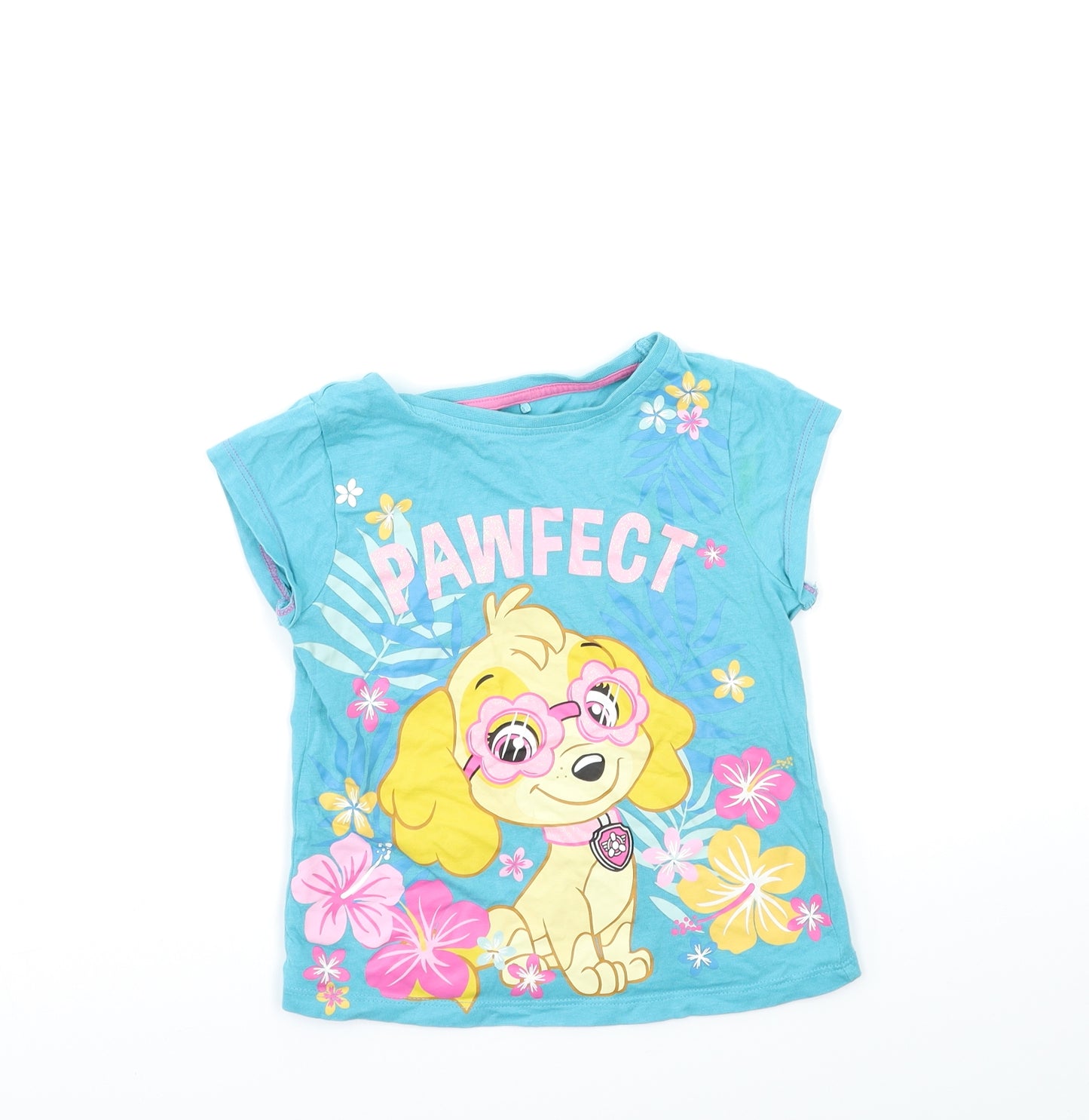 George Girls Blue   Basic T-Shirt Size 3-4 Years