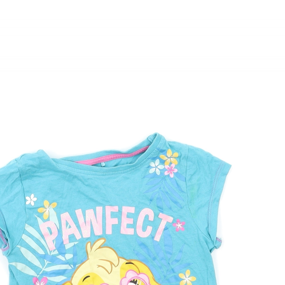 George Girls Blue   Basic T-Shirt Size 3-4 Years