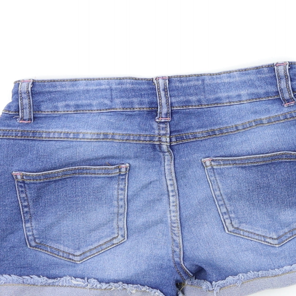 Denim & Co. Girls Blue  Denim Hot Pants Shorts Size 7-8 Years