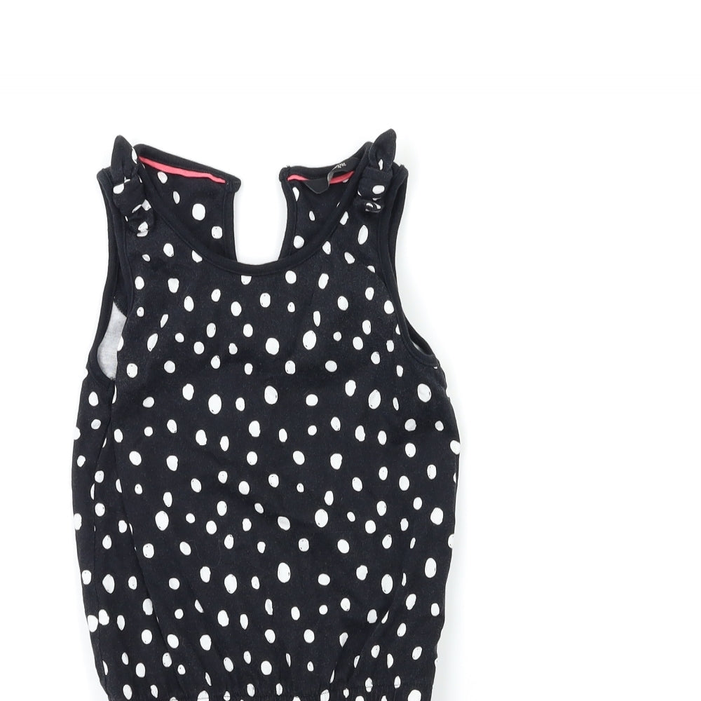 George Girls Black Polka Dot  Playsuit One-Piece Size 7-8 Years