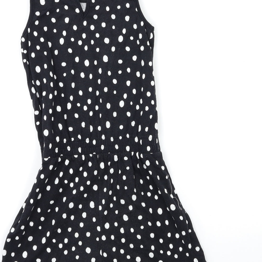 George Girls Black Polka Dot  Playsuit One-Piece Size 7-8 Years