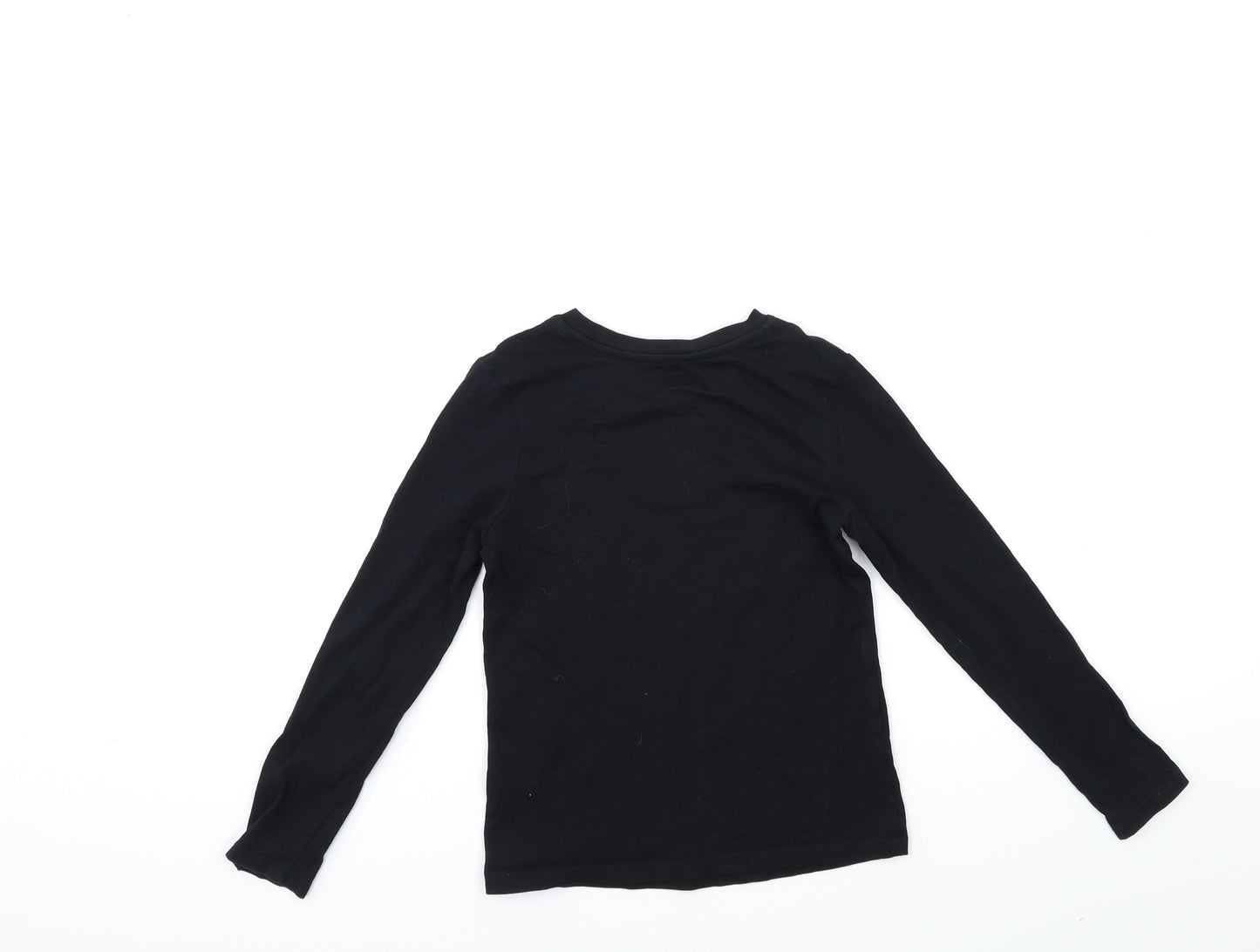 George Girls Black   Basic T-Shirt Size 5-6 Years  - pudsey