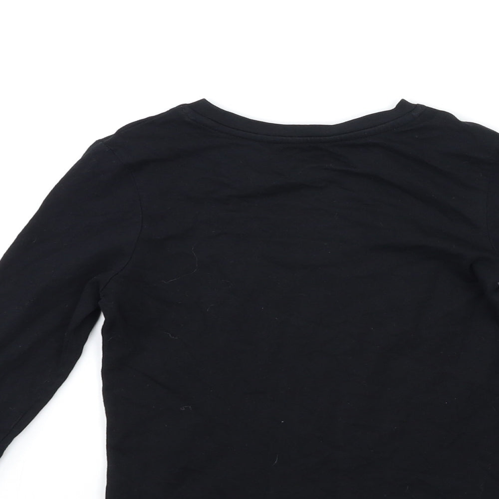 George Girls Black   Basic T-Shirt Size 5-6 Years  - pudsey