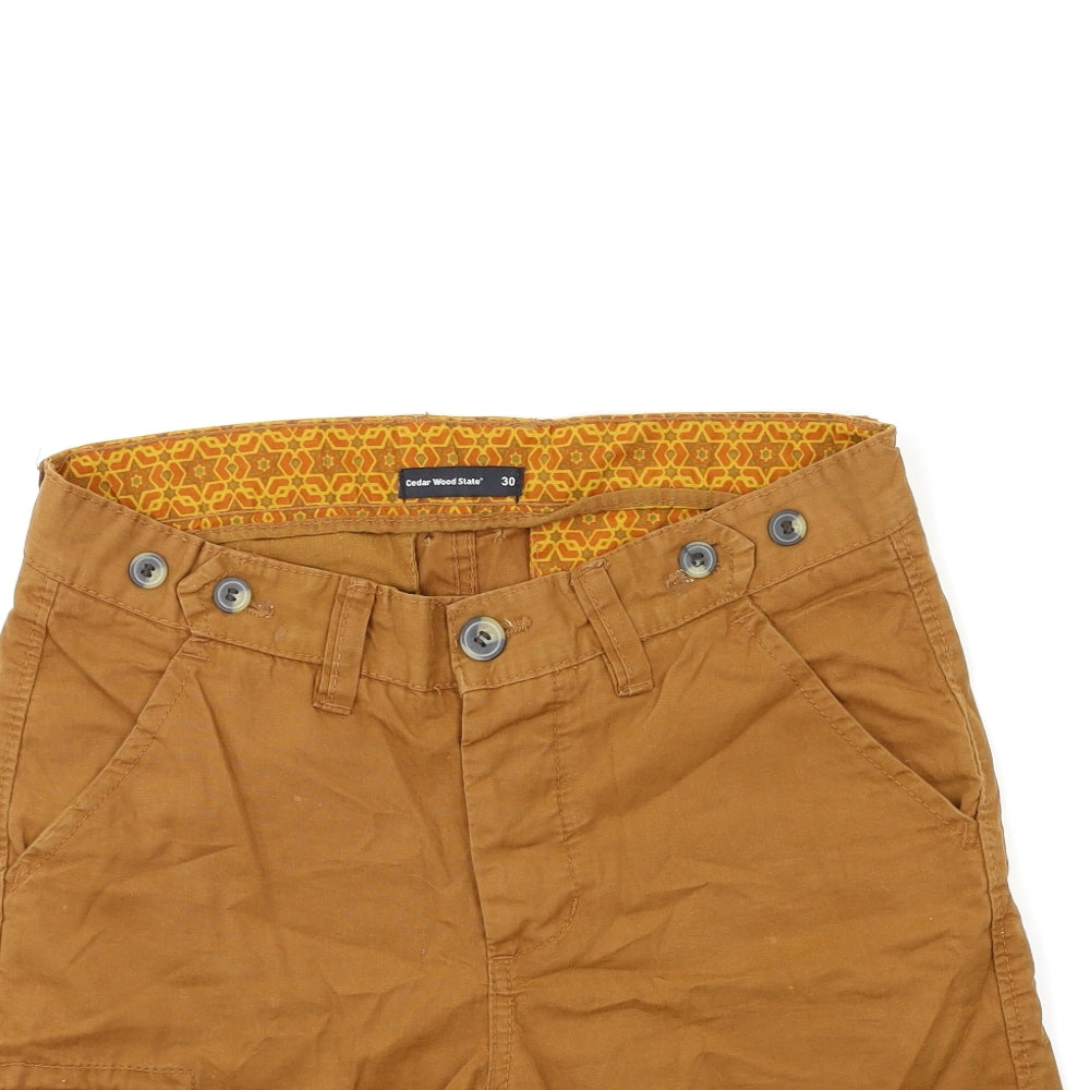 Cedar Wood State Mens Brown  Denim Chino Shorts Size 30 in