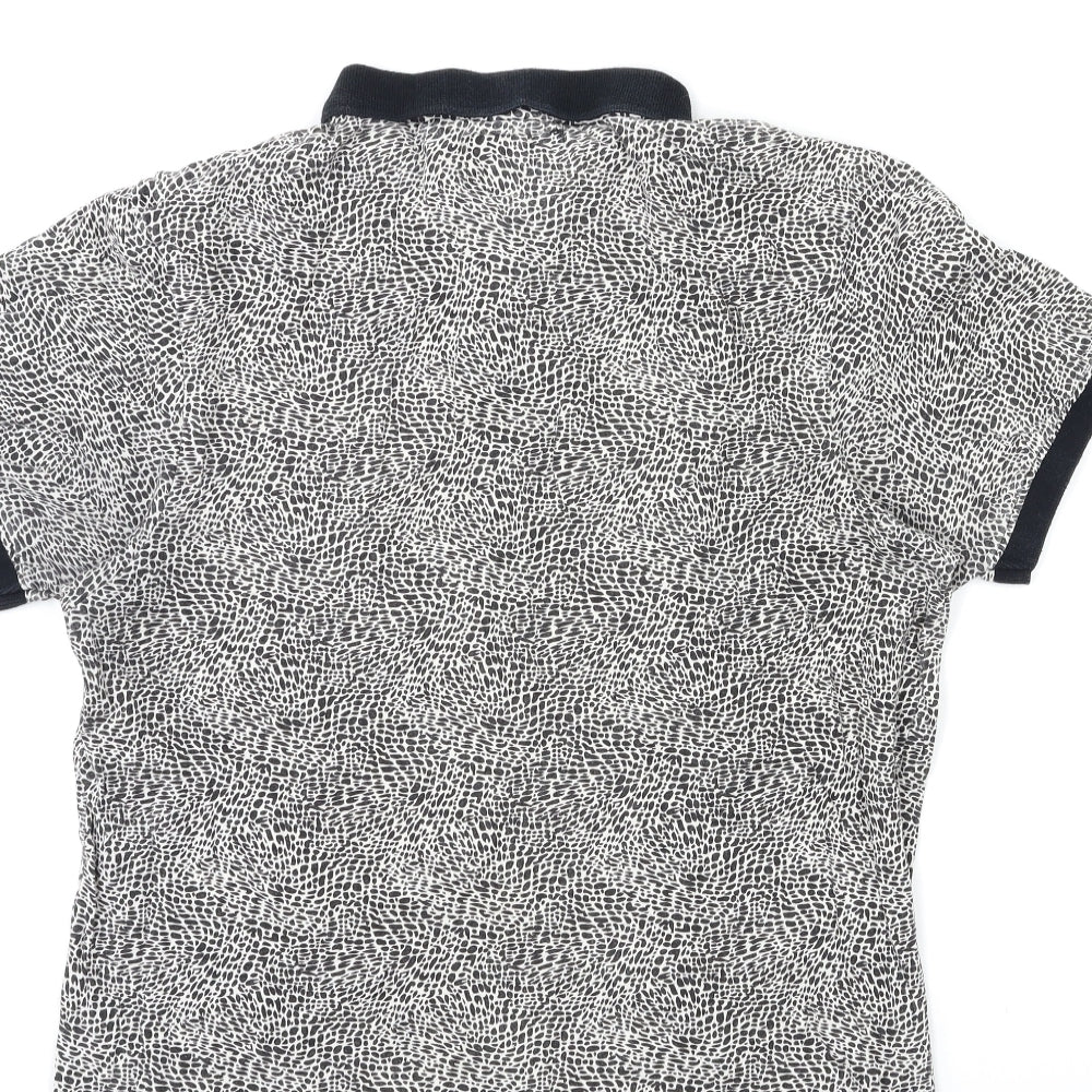 Cedar Wood State Mens Beige Animal Print   Polo Size M